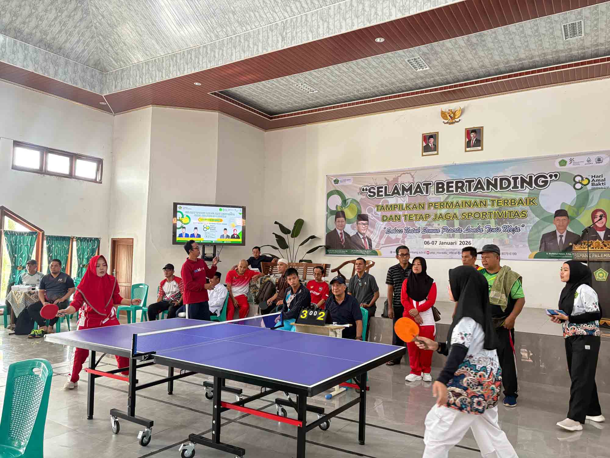 HAB Kemenag Ke-80 Gelar Pertandingan Tenis Meja, Pererat Silaturahmi dan Sportivitas